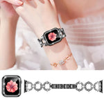 xDfind O形鑽石金屬錶帶，配備鋼化膜整合PC保護殼，適用於Apple Watch系列10 46毫米，Apple Watch系列10 42毫米，Apple Watch系列44毫米，Apple Watch系列40毫米，Apple Watch Ultra 2 / 1 49毫米