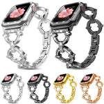 xDfind O形鑽石金屬錶帶，配備鋼化膜整合PC保護殼，適用於Apple Watch系列10 46毫米，Apple Watch系列10 42毫米，Apple Watch系列44毫米，Apple Watch系列40毫米，Apple Watch Ultra 2 / 1 49毫米