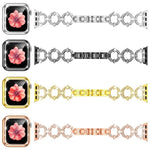 xDfind O形鑽石金屬錶帶，配備鋼化膜整合PC保護殼，適用於Apple Watch系列10 46毫米，Apple Watch系列10 42毫米，Apple Watch系列44毫米，Apple Watch系列40毫米，Apple Watch Ultra 2 / 1 49毫米