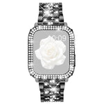 xDfind 鑽石珠寶金屬錶帶附保護殼，適用於Apple Watch系列10 46毫米，Apple Watch系列10 42毫米，Apple Watch系列44毫米，Apple Watch系列40毫米，Apple Watch Ultra 2 / 1 49毫米，Apple Watch系列45毫米