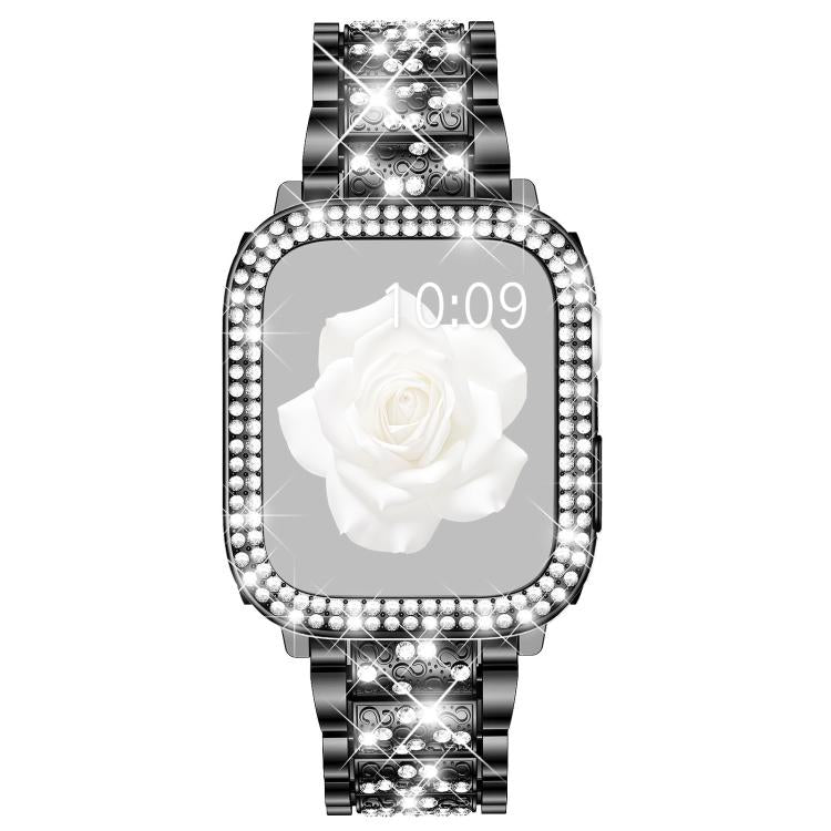 xDfind 鑽石珠寶金屬錶帶附保護殼，適用於Apple Watch系列10 46毫米，Apple Watch系列10 42毫米，Apple Watch系列44毫米，Apple Watch系列40毫米，Apple Watch Ultra 2 / 1 49毫米，Apple Watch系列45毫米