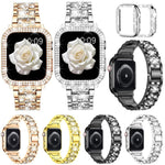 xDfind 鑽石珠寶金屬錶帶附保護殼，適用於Apple Watch系列10 46毫米，Apple Watch系列10 42毫米，Apple Watch系列44毫米，Apple Watch系列40毫米，Apple Watch Ultra 2 / 1 49毫米，Apple Watch系列45毫米