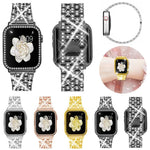 xDfind 閃亮鑽石珠寶金屬錶帶附保護殼，適用於Apple Watch系列10 46毫米，Apple Watch系列10 42毫米，Apple Watch系列44毫米，Apple Watch系列40毫米，Apple Watch Ultra 2 / 1 49毫米，Apple Watch系列45毫米
