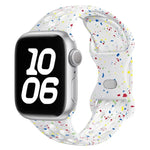 帶有3D曲面膜的蝴蝶扣彩點矽膠錶帶，適用於Apple Watch系列42毫米