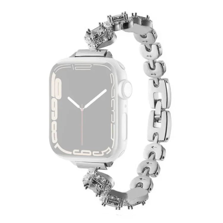 xDfind四葉草鑽石金屬錶帶，適用於Apple Watch 42 / 44 / 45 / 46 / 49mm，Apple Watch 38 / 40 / 41 / S10 42mm