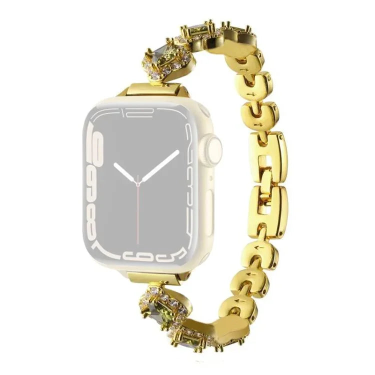 xDfind四葉草鑽石金屬錶帶，適用於Apple Watch 42 / 44 / 45 / 46 / 49mm，Apple Watch 38 / 40 / 41 / S10 42mm