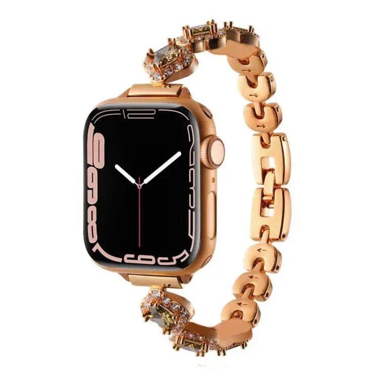 xDfind四葉草鑽石金屬錶帶，適用於Apple Watch 42 / 44 / 45 / 46 / 49mm，Apple Watch 38 / 40 / 41 / S10 42mm