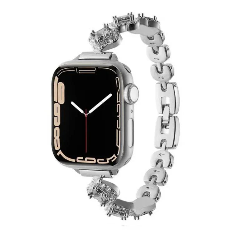 xDfind四葉草鑽石金屬錶帶，適用於Apple Watch 42 / 44 / 45 / 46 / 49mm，Apple Watch 38 / 40 / 41 / S10 42mm