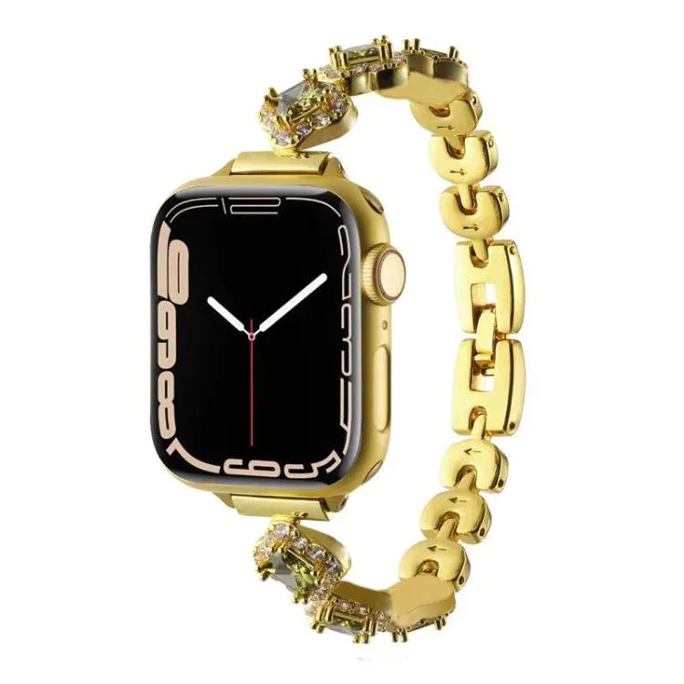 xDfind四葉草鑽石金屬錶帶，適用於Apple Watch 42 / 44 / 45 / 46 / 49mm，Apple Watch 38 / 40 / 41 / S10 42mm