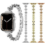 xDfind四葉草鑽石金屬錶帶，適用於Apple Watch 42 / 44 / 45 / 46 / 49mm，Apple Watch 38 / 40 / 41 / S10 42mm