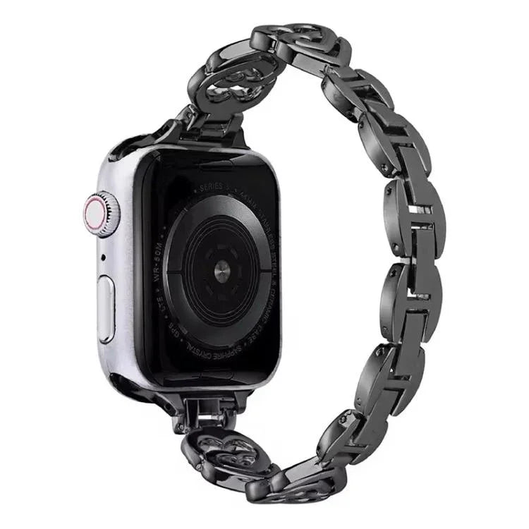 xDfind雙心鑽石金屬錶帶，適用於Apple Watch 42 / 44 / 45 / 46 / 49mm，Apple Watch 38 / 40 / 41 / S10 42mm