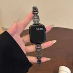 xDfind雙心鑽石金屬錶帶，適用於Apple Watch 42 / 44 / 45 / 46 / 49mm，Apple Watch 38 / 40 / 41 / S10 42mm