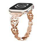 xDfind雙心鑽石金屬錶帶，適用於Apple Watch 42 / 44 / 45 / 46 / 49mm，Apple Watch 38 / 40 / 41 / S10 42mm