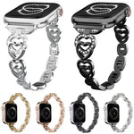 xDfind雙心鑽石金屬錶帶，適用於Apple Watch 42 / 44 / 45 / 46 / 49mm，Apple Watch 38 / 40 / 41 / S10 42mm