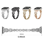 xDfind雙心鑽石金屬錶帶，適用於Apple Watch 42 / 44 / 45 / 46 / 49mm，Apple Watch 38 / 40 / 41 / S10 42mm