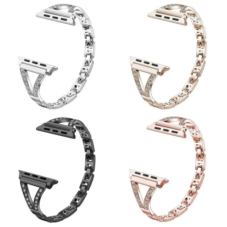 xDfind人字紋鑽石不鏽鋼錶帶，適用於Apple Watch 42 / 44 / 45 / 46 / 49mm，Apple Watch 38 / 40 / 41 / S10 42mm