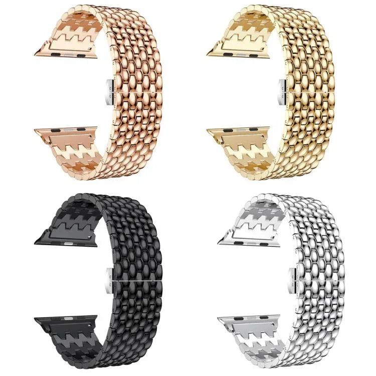xDfind龍紋金屬錶帶，適用於Apple Watch 42 / 44 / 45 / 46 / 49mm，Apple Watch 38 / 40 / 41 / S10 42mm