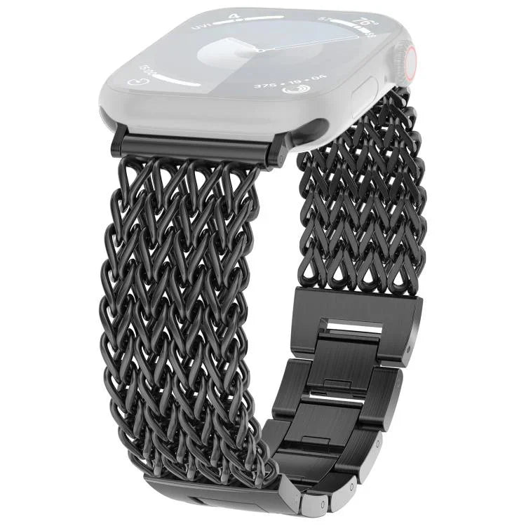 xDfind人字紋編織不鏽鋼錶帶，適用於Apple Watch 42 / 44 / 45 / 46 / 49mm，Apple Watch 38 / 40 / 41 / S10 42mm