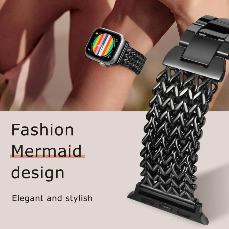 xDfind人字紋編織不鏽鋼錶帶，適用於Apple Watch 42 / 44 / 45 / 46 / 49mm，Apple Watch 38 / 40 / 41 / S10 42mm