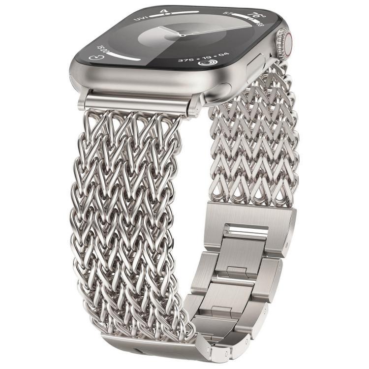 xDfind人字紋編織不鏽鋼錶帶，適用於Apple Watch 42 / 44 / 45 / 46 / 49mm，Apple Watch 38 / 40 / 41 / S10 42mm