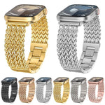 xDfind人字紋編織不鏽鋼錶帶，適用於Apple Watch 42 / 44 / 45 / 46 / 49mm，Apple Watch 38 / 40 / 41 / S10 42mm