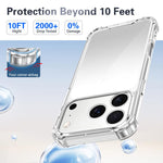 四角防震壓克力+TPU手機殼，適用於iPhone 17 Pro Max、iPhone 17 Pro、iPhone 17、iPhone Air
