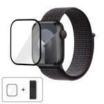 基本尼龍環形錶帶，配備3D曲面保護膜，適用於Apple Watch Series 10 46mm、Apple Watch Series 10 42mm、Apple Watch Series 44mm