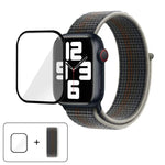 基本尼龍環形錶帶，配備3D曲面保護膜，適用於Apple Watch Series 10 46mm、Apple Watch Series 10 42mm、Apple Watch Series 44mm
