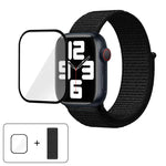 基本尼龍環形錶帶，配備3D曲面保護膜，適用於Apple Watch Series 40mm、Apple Watch Ultra 2 / 1 49mm、Apple Watch Series 45mm