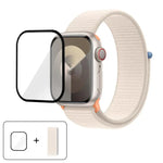 基本尼龍環形錶帶，配備3D曲面保護膜，適用於Apple Watch Series 40mm、Apple Watch Ultra 2 / 1 49mm、Apple Watch Series 45mm