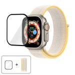 基本尼龍環形錶帶，配備3D曲面保護膜，適用於Apple Watch Series 40mm、Apple Watch Ultra 2 / 1 49mm、Apple Watch Series 45mm