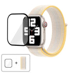 基本尼龍環形錶帶，配備3D曲面保護膜，適用於Apple Watch Series 40mm、Apple Watch Ultra 2 / 1 49mm、Apple Watch Series 45mm