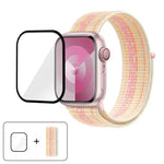 基本尼龍環形錶帶，配備3D曲面保護膜，適用於Apple Watch Series 40mm、Apple Watch Ultra 2 / 1 49mm、Apple Watch Series 45mm