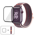 尼龍環形錶帶，配備3D曲面保護膜，適用於Apple Watch Series 10 46mm、Apple Watch Series 10 42mm、Apple Watch Series 44mm