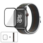 尼龍環形錶帶，配備3D曲面保護膜，適用於Apple Watch Series 40mm、Apple Watch Ultra 2 / 1 49mm、Apple Watch Series 45mm