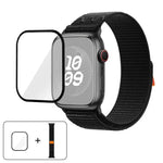 尼龍環形錶帶，配備3D曲面保護膜，適用於Apple Watch Series 41mm、Apple Watch Series 38mm、Apple Watch Series 42mm