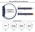 尼龍環形錶帶，配備3D曲面保護膜，適用於Apple Watch Series 41mm、Apple Watch Series 38mm、Apple Watch Series 42mm