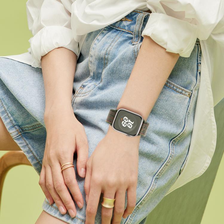 尼龍環形錶帶，配備3D曲面保護膜，適用於Apple Watch Series 40mm、Apple Watch Ultra 2 / 1 49mm、Apple Watch Series 45mm