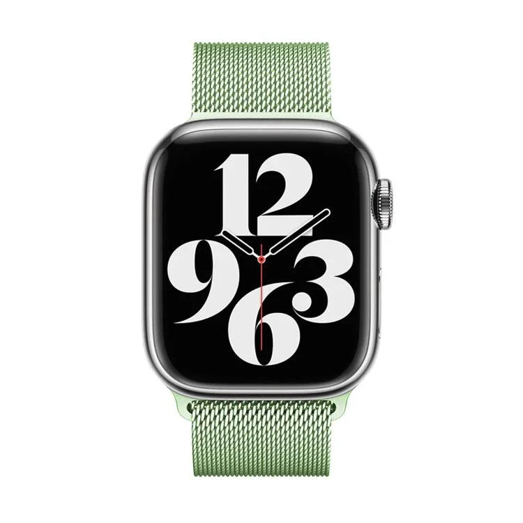 米蘭不鏽鋼錶帶，配備3D曲面保護膜，適用於Apple Watch Series 10 46mm、Apple Watch Series 10 42mm、Apple Watch Series 44mm