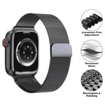 米蘭尼斯不鏽鋼錶帶搭配3D曲面膜，適用於Apple Watch系列41mm、38mm、42mm