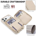 斜背拉鍊RFID卡包手機殼，適用於iPhone 17 Pro Max、iPhone 17 Pro、iPhone Air、iPhone 15 Pro Max、iPhone 15 Pro、iPhone 15 Plus / 14 Plus