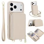 斜背拉鍊RFID卡包手機殼，適用於iPhone 17 Pro Max、iPhone 17 Pro、iPhone Air、iPhone 15 Pro Max、iPhone 15 Pro、iPhone 15 Plus / 14 Plus