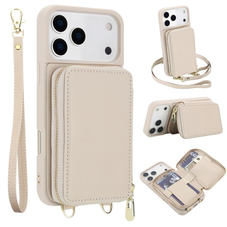 斜背拉鍊RFID卡包手機殼，適用於iPhone 17 Pro Max、iPhone 17 Pro、iPhone Air、iPhone 15 Pro Max、iPhone 15 Pro、iPhone 15 Plus / 14 Plus