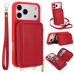 斜背拉鍊RFID卡包手機殼，適用於iPhone 17 Pro Max、iPhone 17 Pro、iPhone Air、iPhone 15 Pro Max、iPhone 15 Pro、iPhone 15 Plus / 14 Plus