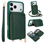 斜背拉鍊RFID卡包手機殼，適用於iPhone 17 Pro Max、iPhone 17 Pro、iPhone Air、iPhone 15 Pro Max、iPhone 15 Pro、iPhone 15 Plus / 14 Plus