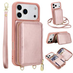 斜背拉鍊RFID卡包手機殼，適用於iPhone 17 Pro Max、iPhone 17 Pro、iPhone Air、iPhone 15 Pro Max、iPhone 15 Pro、iPhone 15 Plus / 14 Plus
