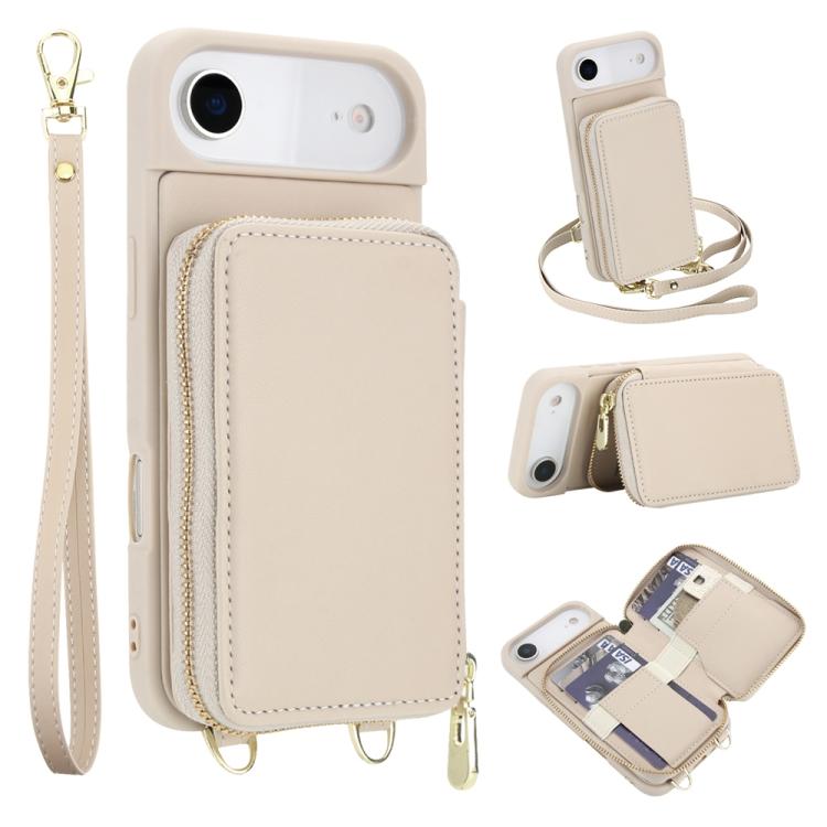 斜背拉鍊RFID卡包手機殼，適用於iPhone 17 Pro Max、iPhone 17 Pro、iPhone Air、iPhone 15 Pro Max、iPhone 15 Pro、iPhone 15 Plus / 14 Plus