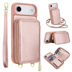 斜背拉鍊RFID卡包手機殼，適用於iPhone 17 Pro Max、iPhone 17 Pro、iPhone Air、iPhone 15 Pro Max、iPhone 15 Pro、iPhone 15 Plus / 14 Plus