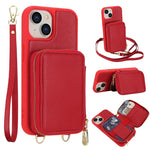 斜背拉鍊RFID卡包手機殼，適用於iPhone 17 Pro Max、iPhone 17 Pro、iPhone Air、iPhone 15 Pro Max、iPhone 15 Pro、iPhone 15 Plus / 14 Plus