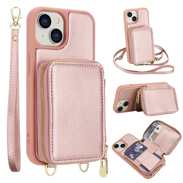 斜背拉鍊RFID卡包手機殼，適用於iPhone 17 Pro Max、iPhone 17 Pro、iPhone Air、iPhone 15 Pro Max、iPhone 15 Pro、iPhone 15 Plus / 14 Plus